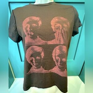 SHEIN sweet as tee, small, black with screen print type design, EUC